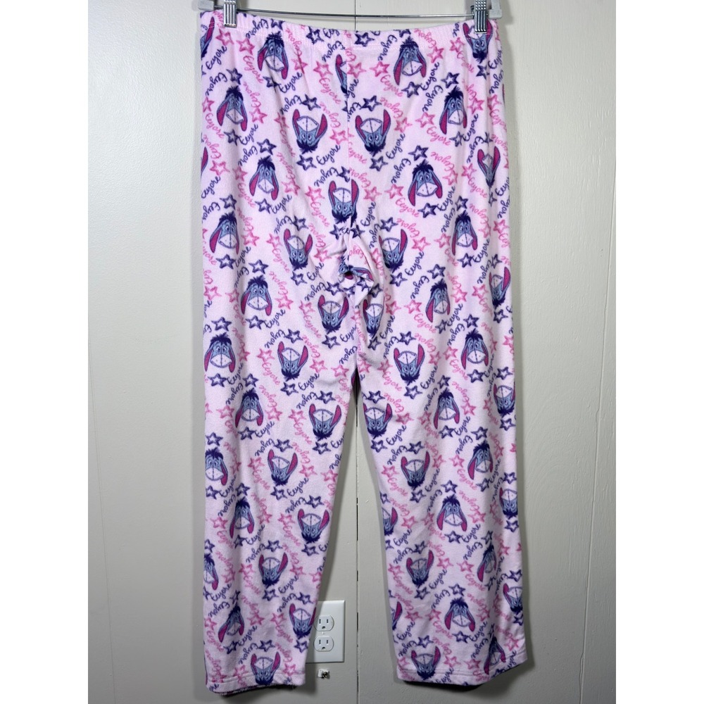 Disney Eeyore Fleece Pajama Set Large 12/14 2 Piece Sleepwear Nostalgia Lounge - Picture 6 of 6